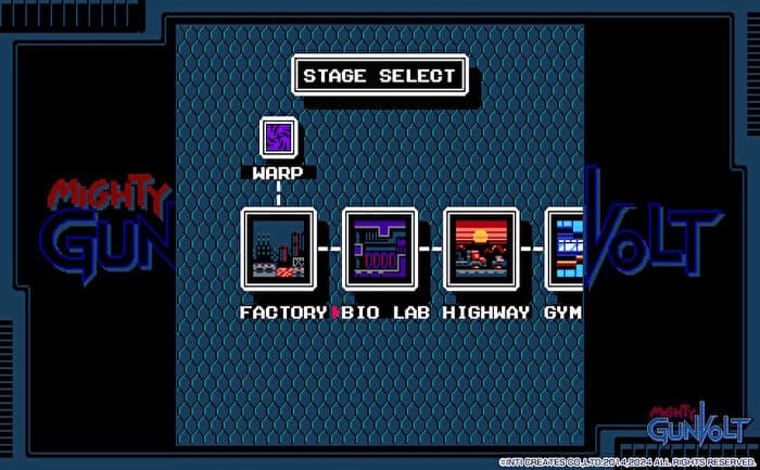【マイティガンヴォルト】ステージセレクト画面 その2